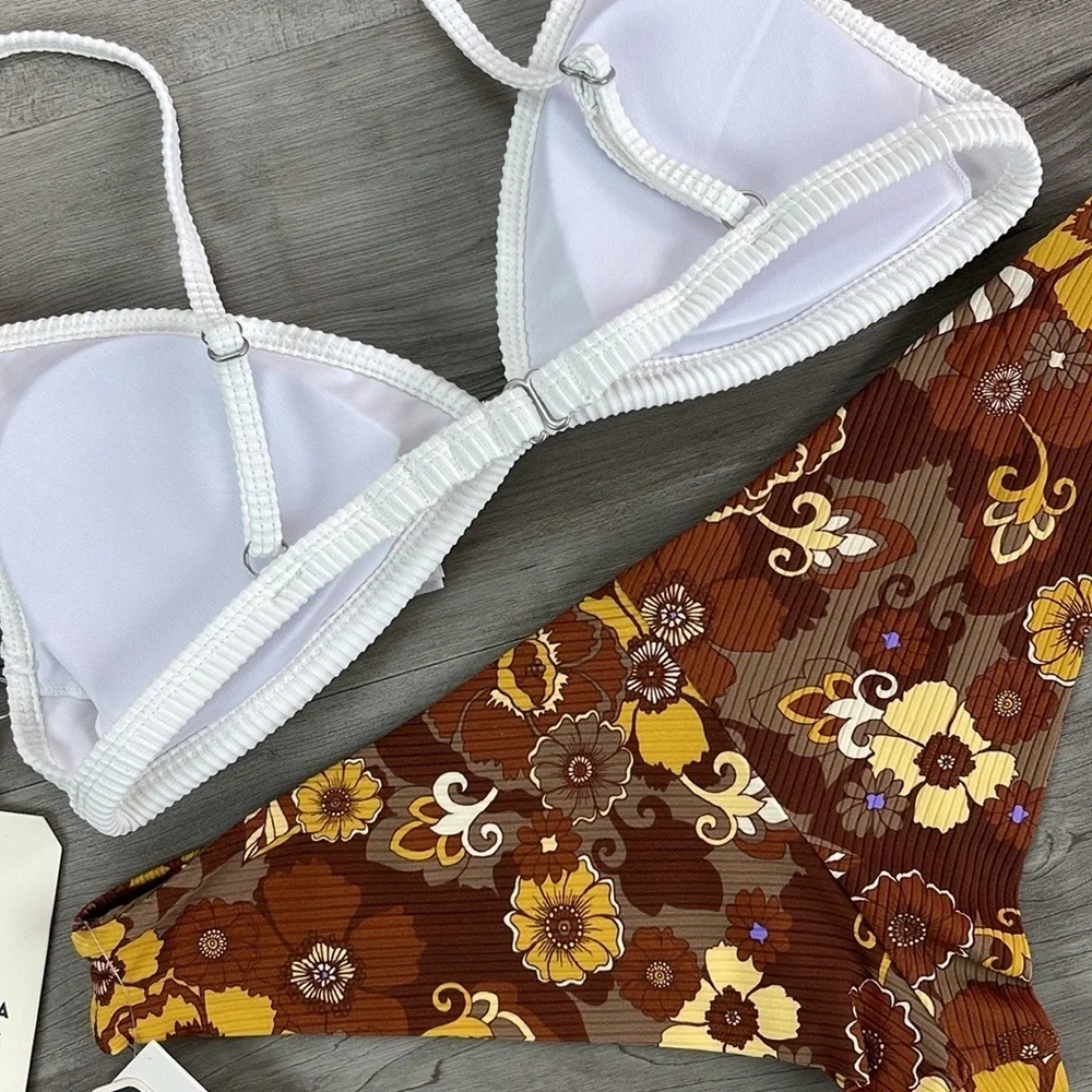 ☀️BILLABONG☀️ RVCA☀️ TANLINES CECI TRI EARTH BLOOM CHEEKY BIKINI SET